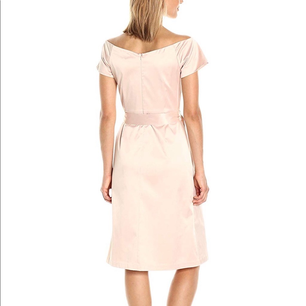 NWT ParisSunday Nude Blush Off Shoulder Midi Dress - Picture 2 of 6